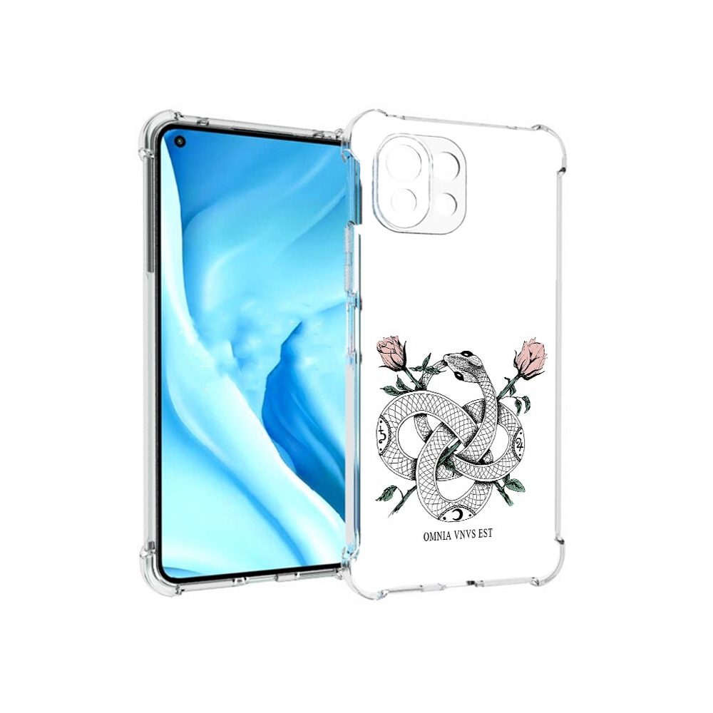 

Чехол MyPads Tocco для Xiaomi Mi 11 Lite нарисованная змея абстракция (PT159462.256.502), Прозрачный, Tocco