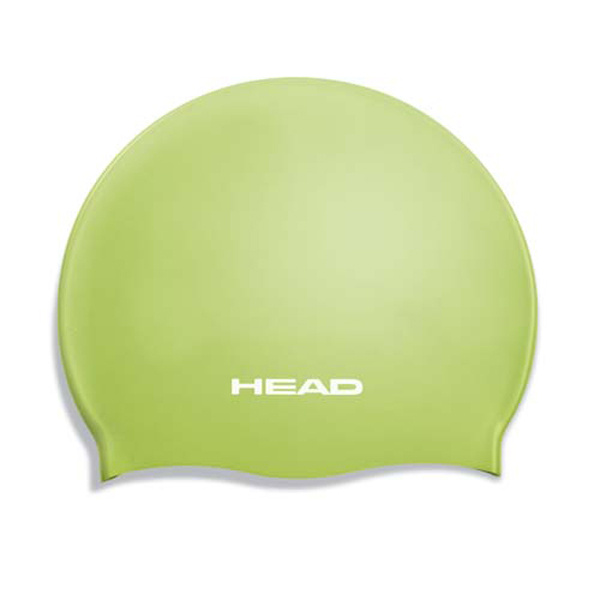 Шапочка для плавания HEAD SILICONE FLAT JR, детская цв.лимонный