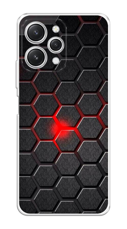 

Чехол на Xiaomi Redmi 12 "Соты красные", Красный;черный;серый, 319250-1