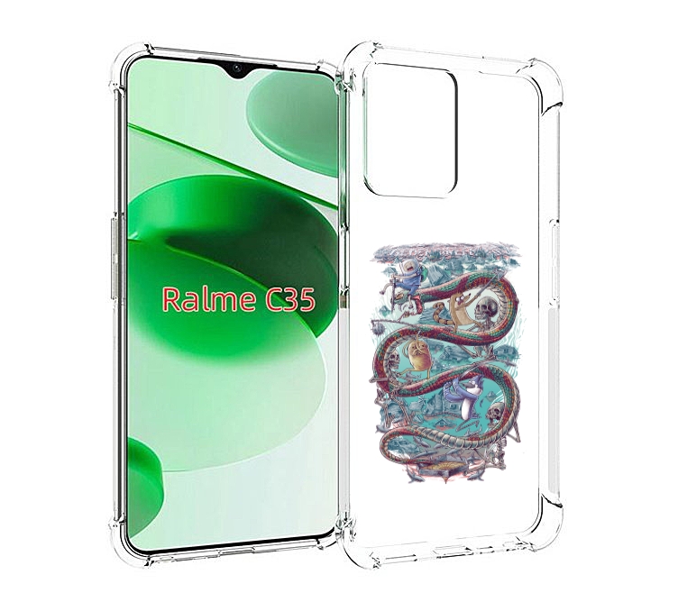 

Чехол MyPads время приключений страшилка для Realme C35 / Narzo 50A Prime, Прозрачный, Tocco