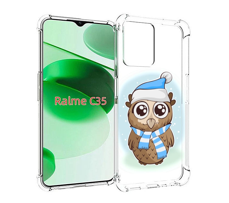 

Чехол MyPads сова-в-шарфике-и-шапке для Realme C35 / Narzo 50A Prime, Прозрачный, Tocco