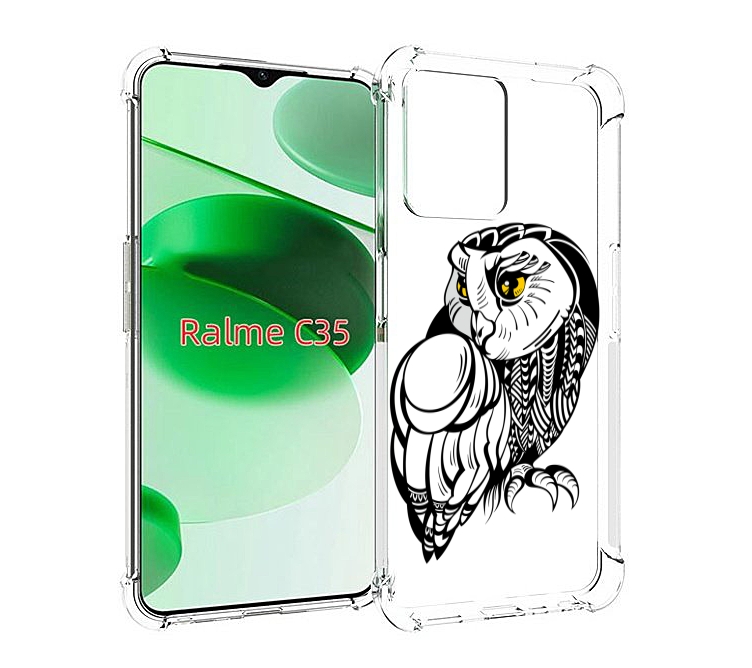 

Чехол MyPads сова-красотка для Realme C35 / Narzo 50A Prime, Прозрачный, Tocco