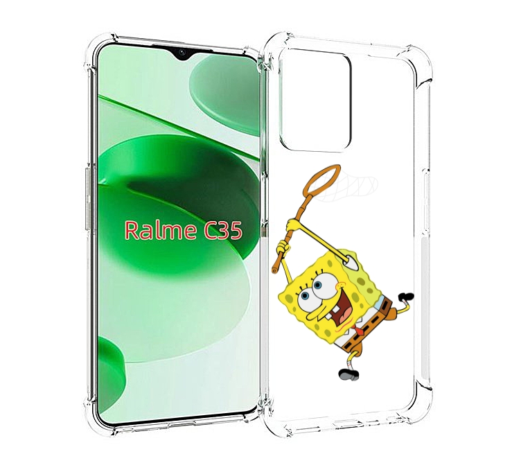 

Чехол MyPads спанчбоб-с-сочком для Realme C35 / Narzo 50A Prime, Прозрачный, Tocco