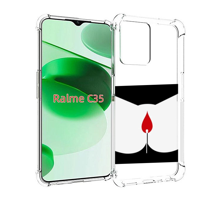 

Чехол MyPads спичка горит для Realme C35 / Narzo 50A Prime, Прозрачный, Tocco
