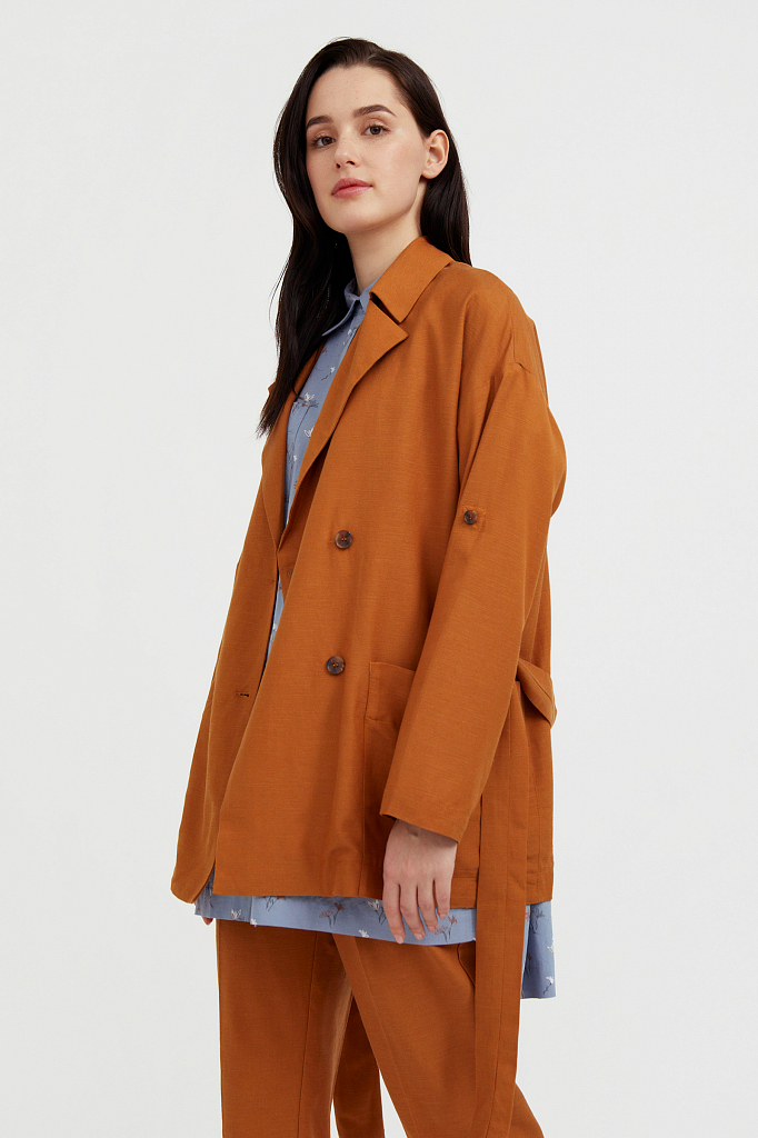 

Пиджак женский Finn Flare S21-11061 коричневый L, S21-11061