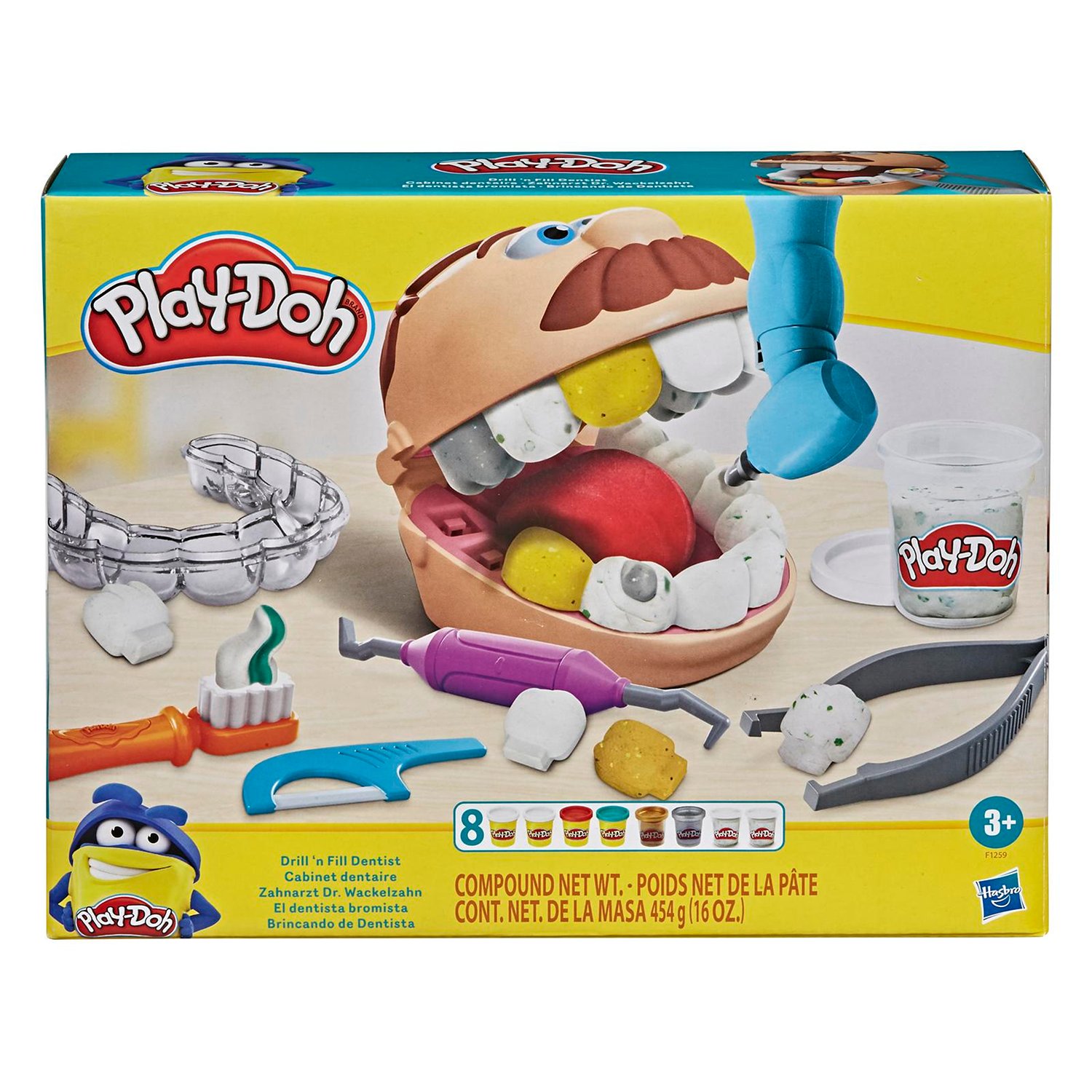 Набор для лепки игровой Play-Doh Мистер Зубастик с золотыми зубами, F1259 набор для лепки игровой play doh мистер зубастик