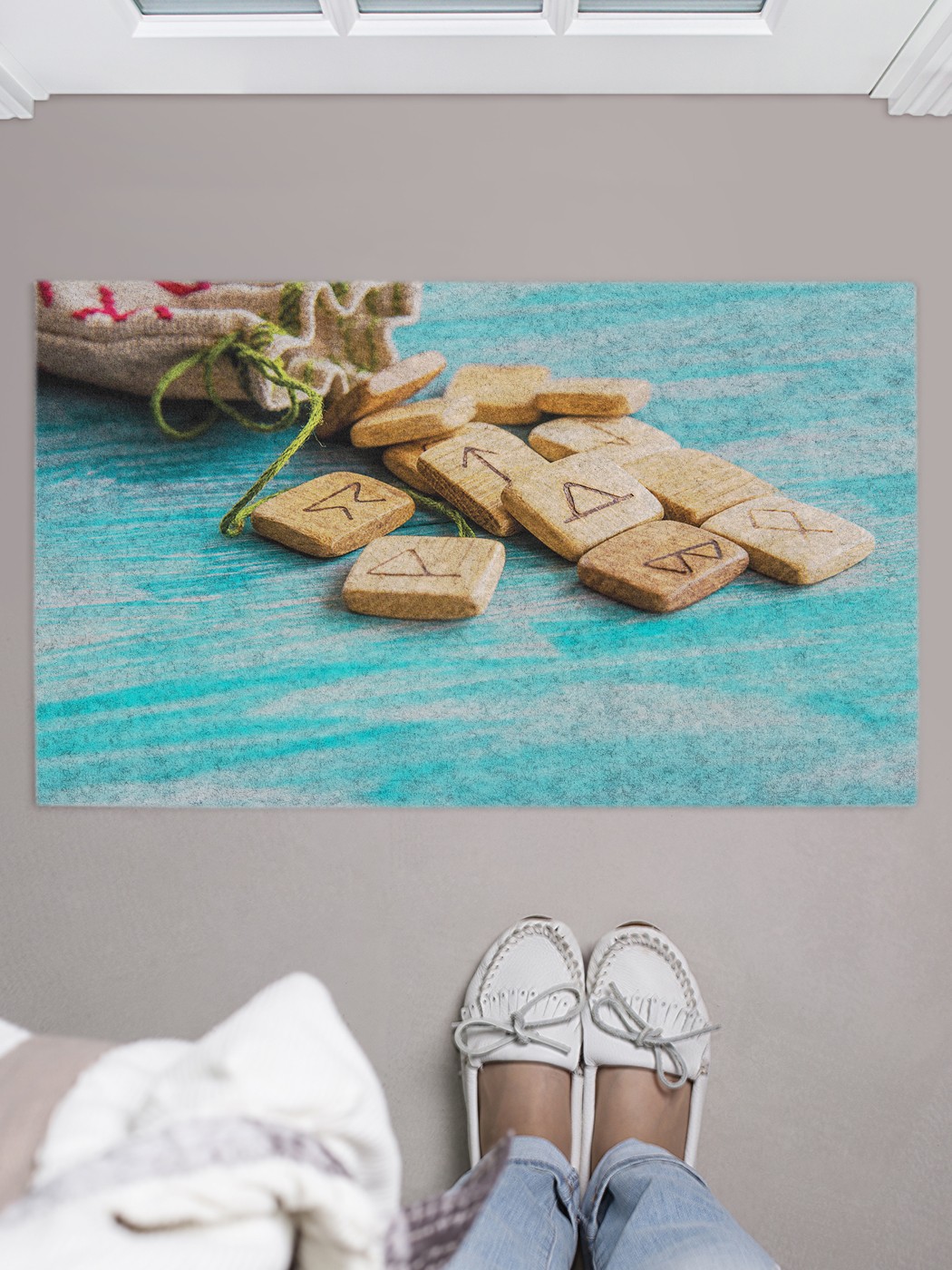 

Придверный коврик в прихожую для обуви, на резиновой основе, 75x45 см door_77192 JoyArty