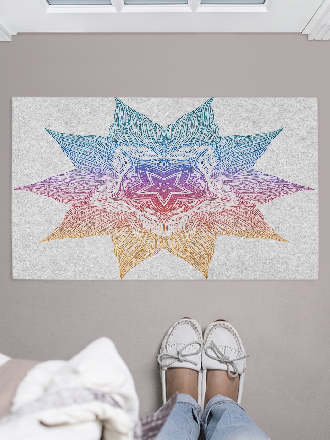 

Придверный коврик в прихожую для обуви, на резиновой основе, 75x45 см door_77214 JoyArty