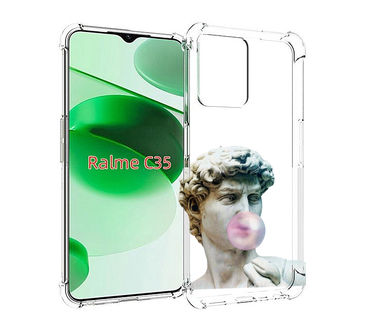 

Чехол MyPads статуя-с-жвачкой для Realme C35 / Narzo 50A Prime, Прозрачный, Tocco