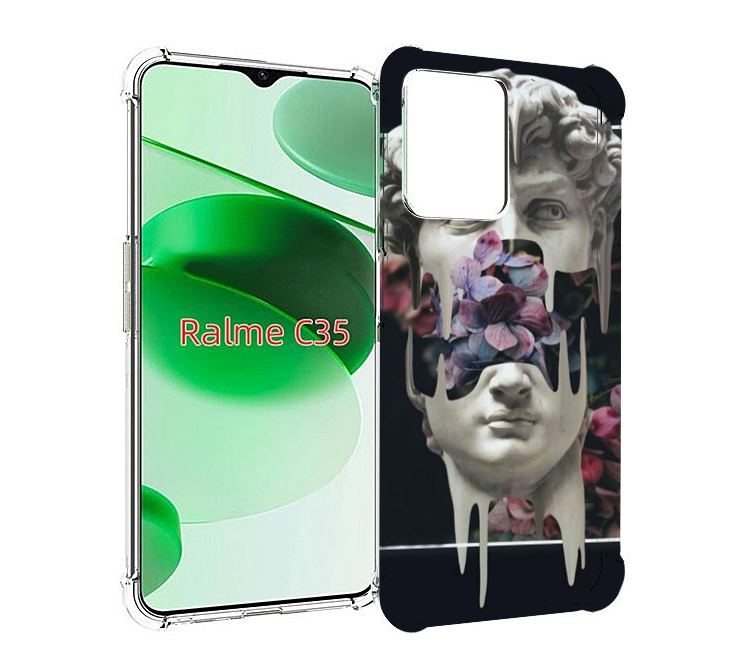 

Чехол MyPads статуя-с-цветами-внутри для Realme C35 / Narzo 50A Prime, Прозрачный, Tocco