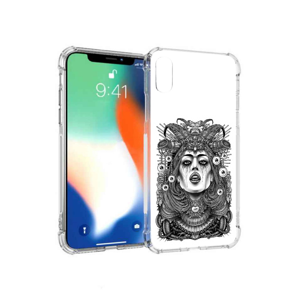 

Чехол MyPads Tocco для Apple iPhone XS Max портрет девушки черно белый (PT117540.614.551), Прозрачный, Tocco