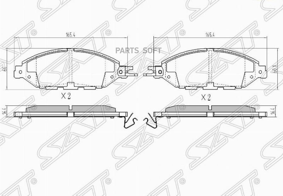 

Колодки тормозные перед nissan murano z52 16-/pathfinder r52 15- SAT STD10603JA0B