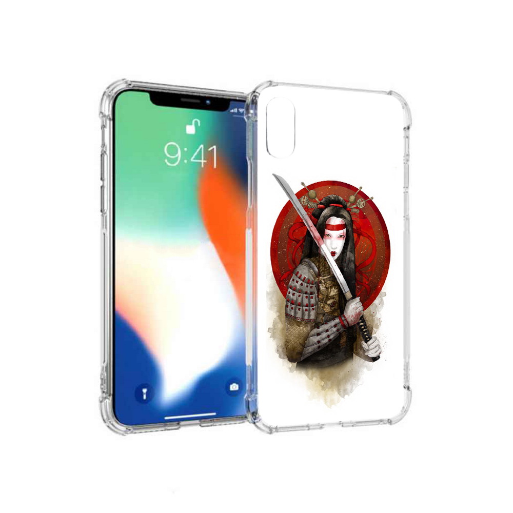 

Чехол MyPads Tocco для Apple iPhone XS Max рисованная девушка с катаной (PT117540.614.580), Прозрачный, Tocco