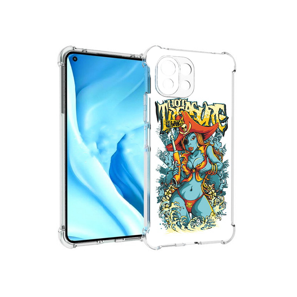 Чехол MyPads Tocco для Xiaomi Mi 11 Lite нарисованная синяя девушка комикс