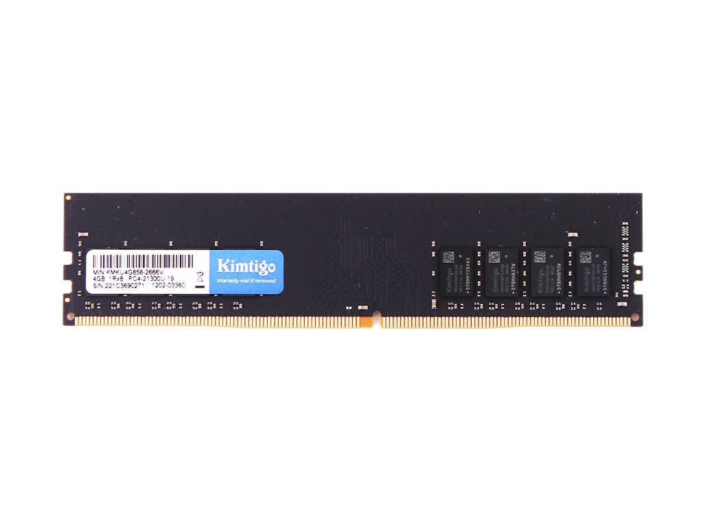 Модуль памяти Kimtigo DDR4 DIMM 2666Mhz PC21300 CL19 - 4Gb KMKU4G8582666V