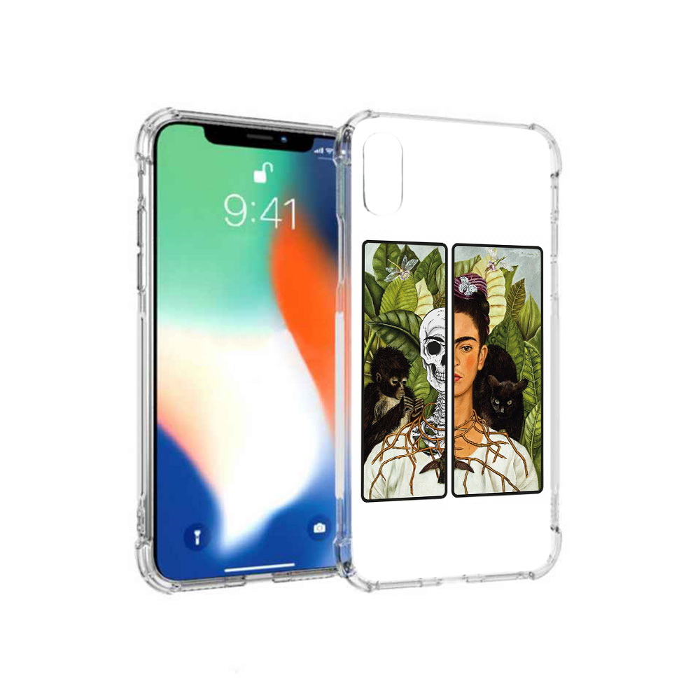 

Чехол MyPads Tocco для Apple iPhone XS Max сдвоенная картинка девушка скелет, Прозрачный, Tocco
