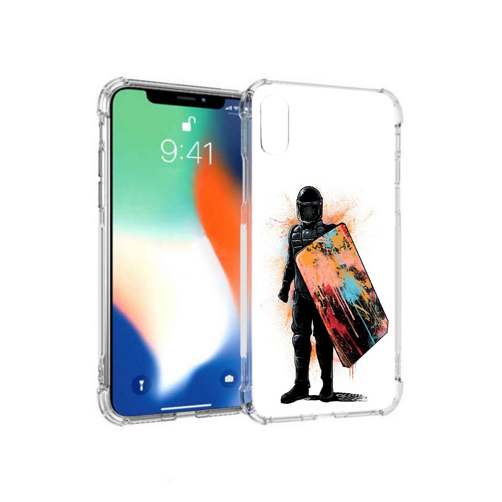 

Чехол MyPads Tocco для Apple iPhone XS Max солдат с красочным щитом (PT117540.614.614), Прозрачный, Tocco