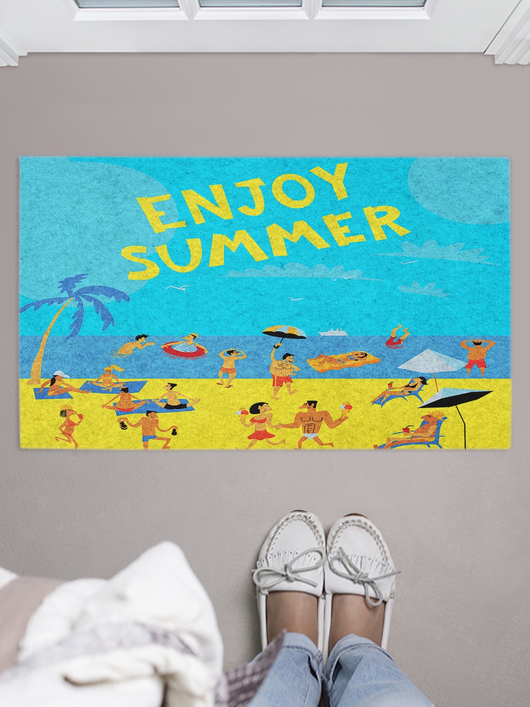 

Придверный коврик в прихожую для обуви, на резиновой основе, 75x45 см door_77429 JoyArty