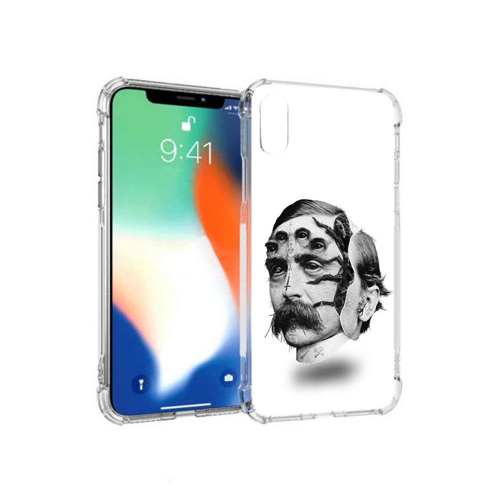 

Чехол MyPads Tocco для Apple iPhone XS Max страшное лицо мужчины (PT117540.614.629), Прозрачный, Tocco
