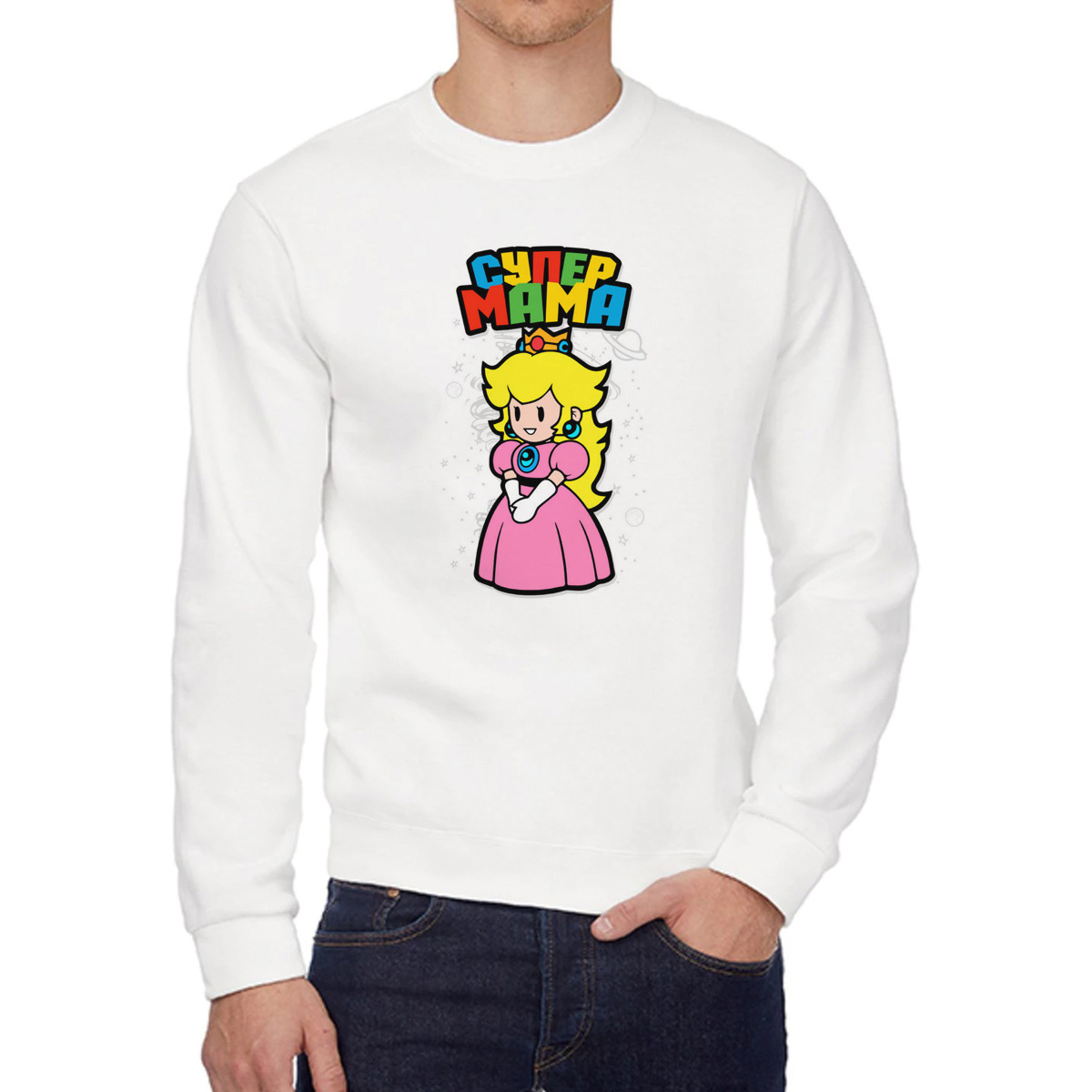 

Свитшот женский CoolPodarok Семья Супер мама белый 58 RU, W0151759