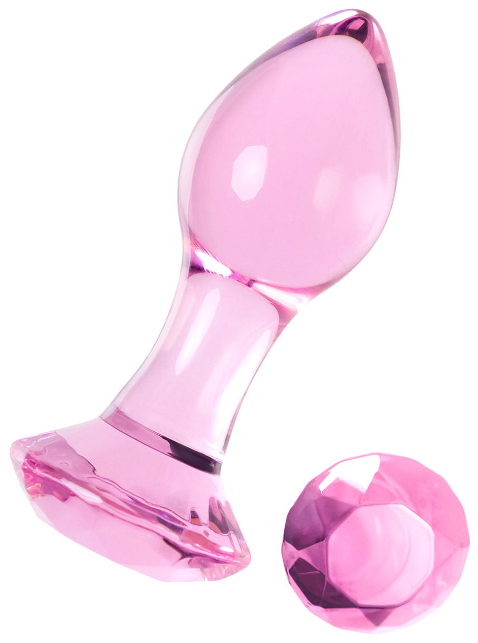 Анальная втулка Sexus из стекла розовая 4 см
