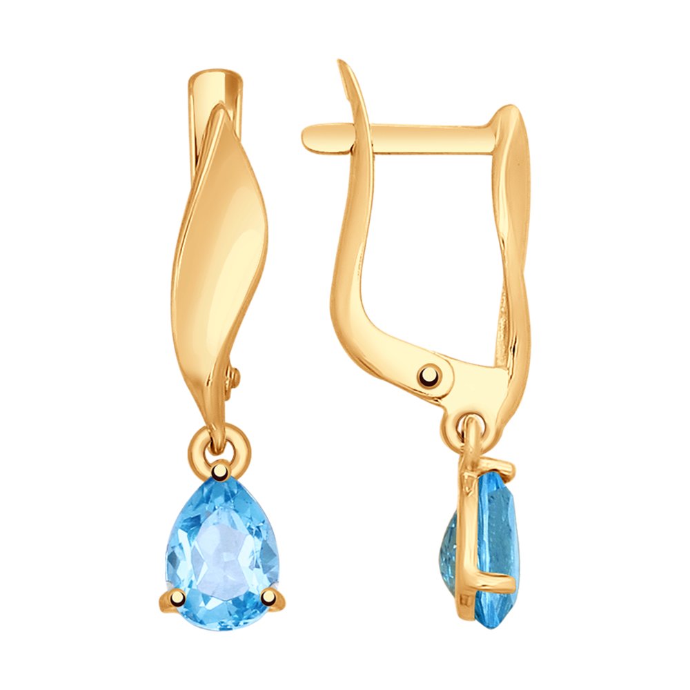 

Серьги подвески из красного золота SOKOLOV 725165, топаз, 725165