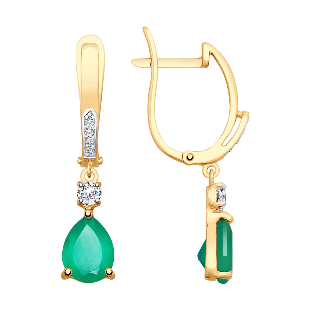 

Серьги женские из золота SOKOLOV 725381, агат/фианит, 725381