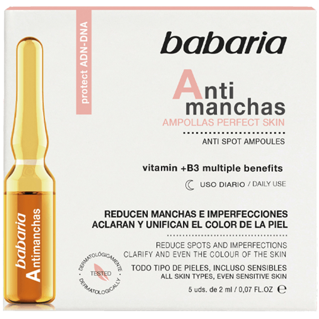 

Сыворотка для лица Babaria против пигментных пятен с Витамином B3+ в ампулах 5шт х 2мл., Сыворотка для лица против пигментных пятен с Витамином B3+ в ампулах. Осветляет и унифицирует тон кожи. 5шт х 2мл.