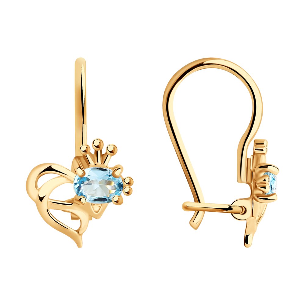 

Серьги женские из золота SOKOLOV 727586, топаз, 727586