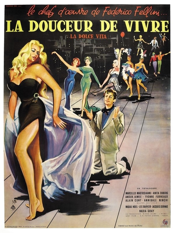 

Постер к фильму "Сладкая жизнь" (La dolce vita) Оригинальный 76,2x101,6 см