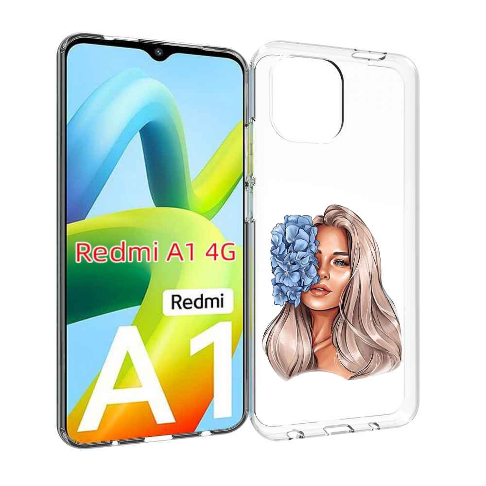 

Чехол MyPads блондинка-с-голубыми-цветами женский для Xiaomi Redmi A1, Прозрачный, Tocco