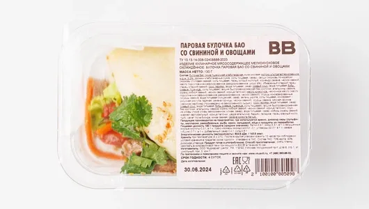 

Булочка ВкусВилл Бао со свининой и овощами 130 г