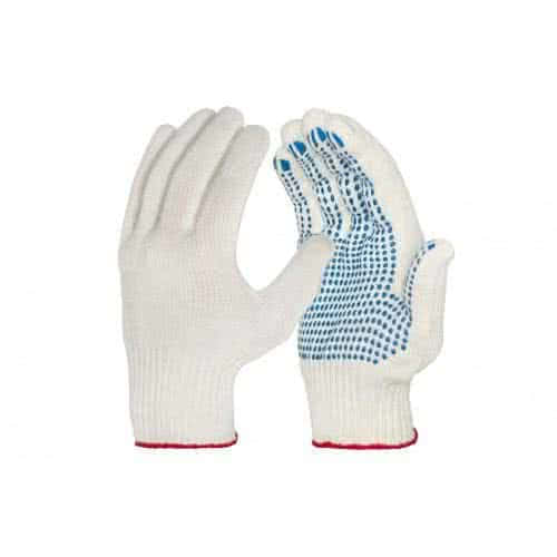 Перчатки ЛидерТекс 10 класс 6 нитей с ПВХ - 50 шт. эластичные перчатки механика truper