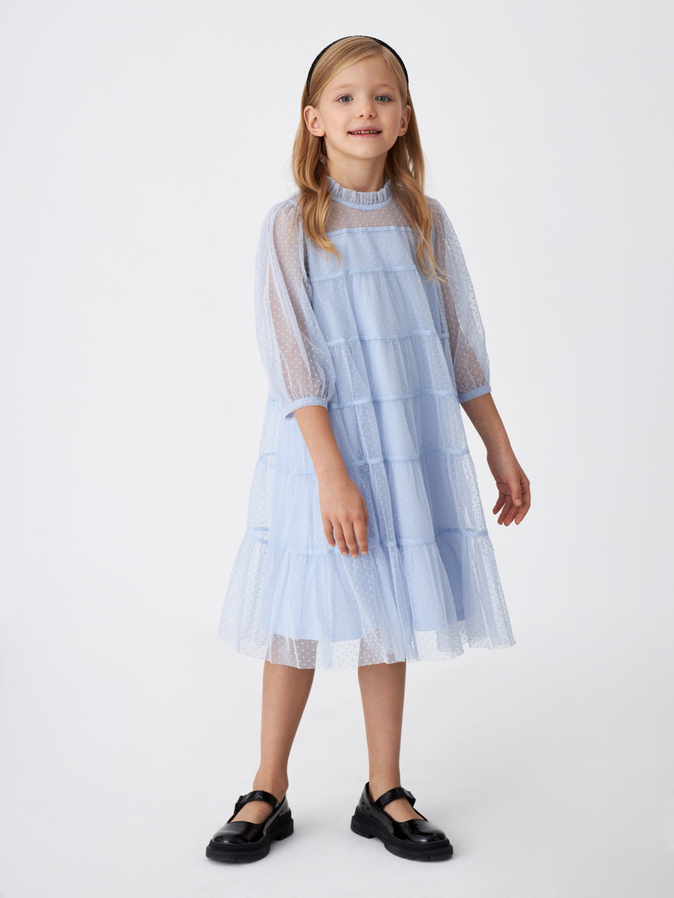 

Платье детское SELA 2812050743, цвет голубой, 146, 2812050743