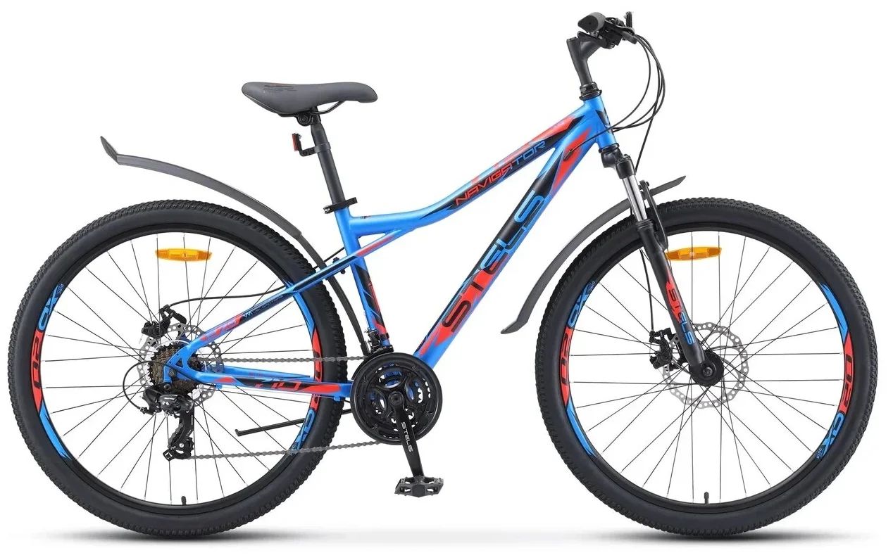 

Велосипед Stels Navigator 710 MD V020 рама 16 синий/черный/красный колеса 27.5"