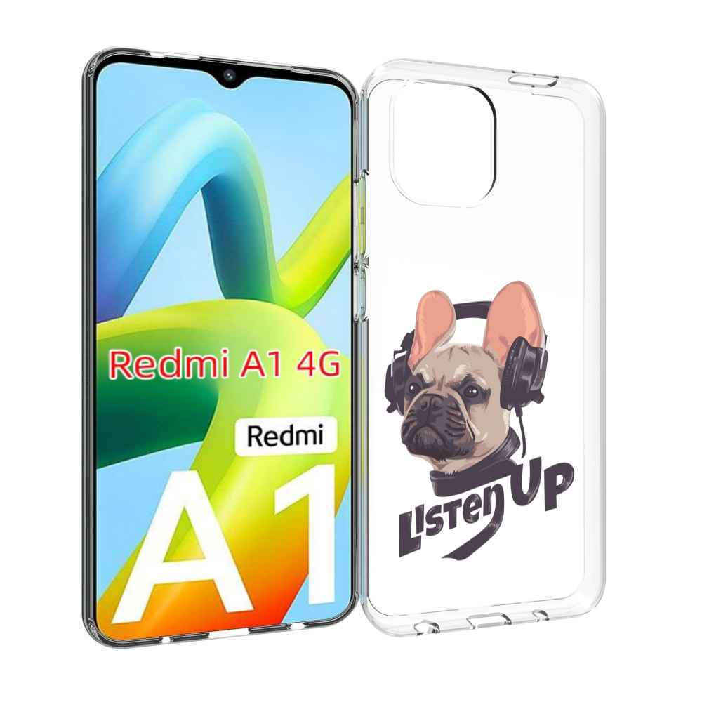 Чехол MyPads бульдог-слушает-музыку для Xiaomi Redmi A1