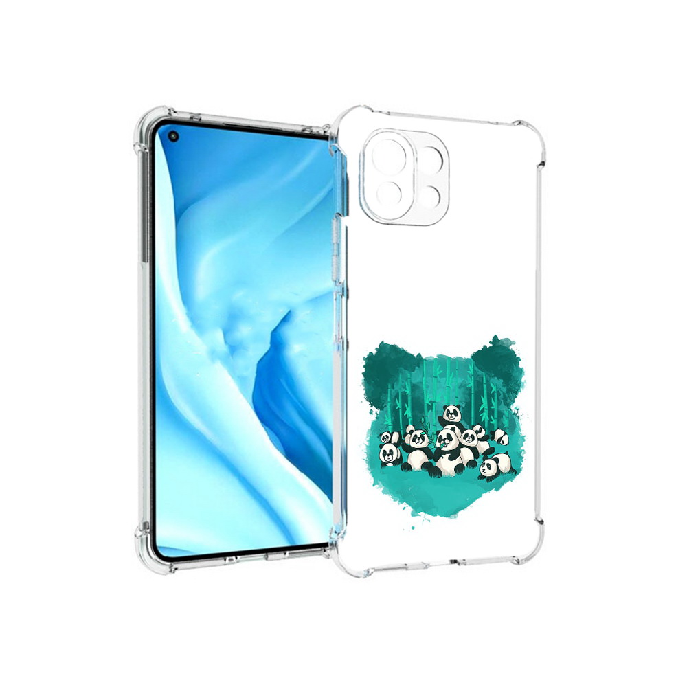 

Чехол MyPads Tocco для Xiaomi Mi 11 Lite нарисованные панды (PT159462.256.508), Прозрачный, Tocco