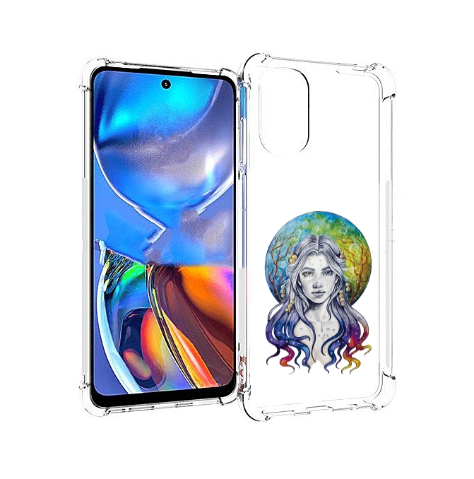

Чехол MyPads девушка с красивыми волосами для Motorola Moto E32, Прозрачный, Tocco