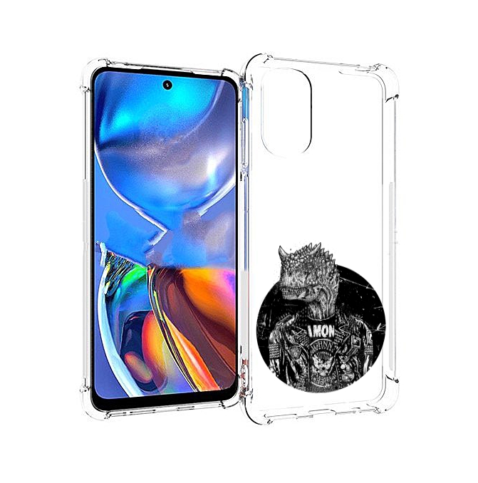 

Чехол MyPads динозавр в куртке для Motorola Moto E32, Прозрачный, Tocco