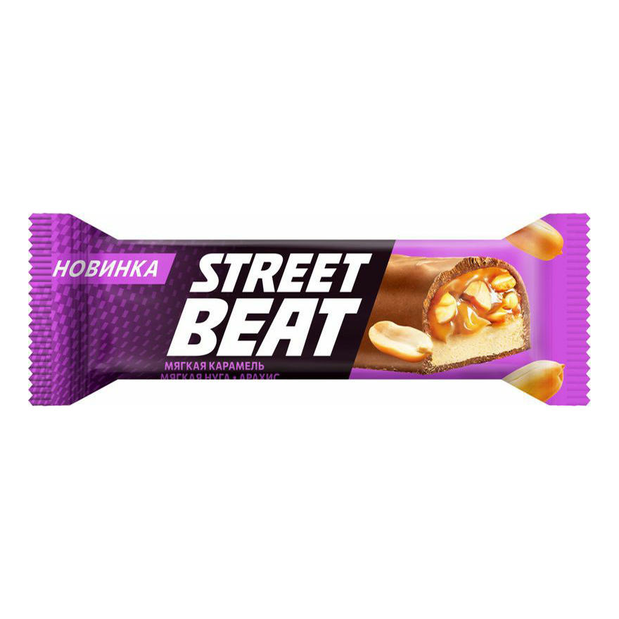 

Шоколадный батончик Street Beat с нугой, арахисом и карамелью в молочном шоколаде 45 г