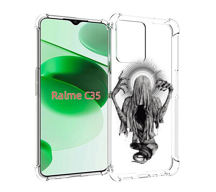 

Чехол MyPads страшная змея в мантии для Realme C35 / Narzo 50A Prime, Прозрачный, Tocco