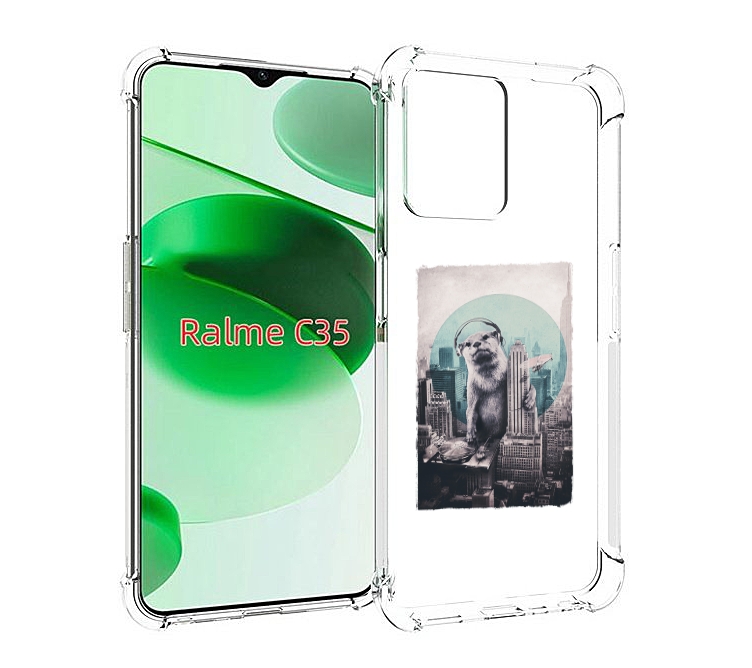 

Чехол MyPads выдра в городе для Realme C35 / Narzo 50A Prime, Прозрачный, Tocco