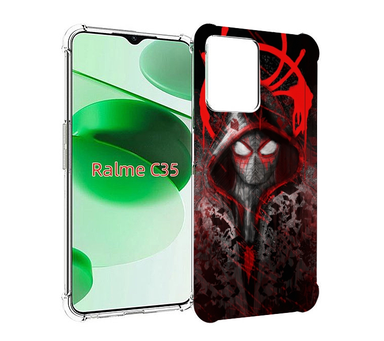 

Чехол MyPads страшный человек паук мужской для Realme C35 / Narzo 50A Prime, Прозрачный, Tocco