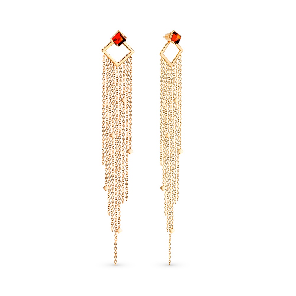 

Серьги шандельеры из серебра 585Gold 702011413, янтарь, 702011413