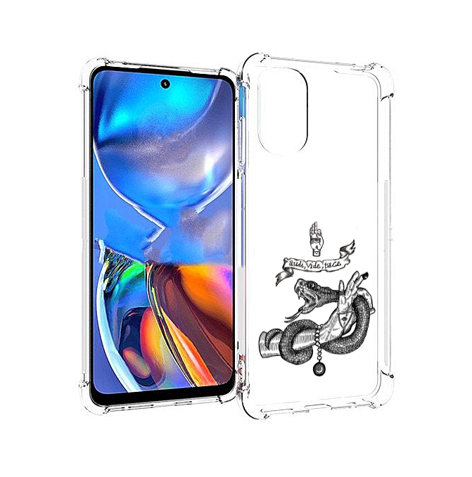 

Чехол MyPads змея на руке рисунок для Motorola Moto E32, Прозрачный, Tocco
