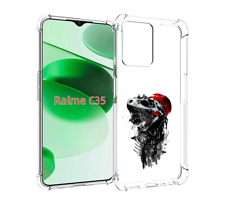 

Чехол MyPads вымерший динозавр для Realme C35 / Narzo 50A Prime, Прозрачный, Tocco