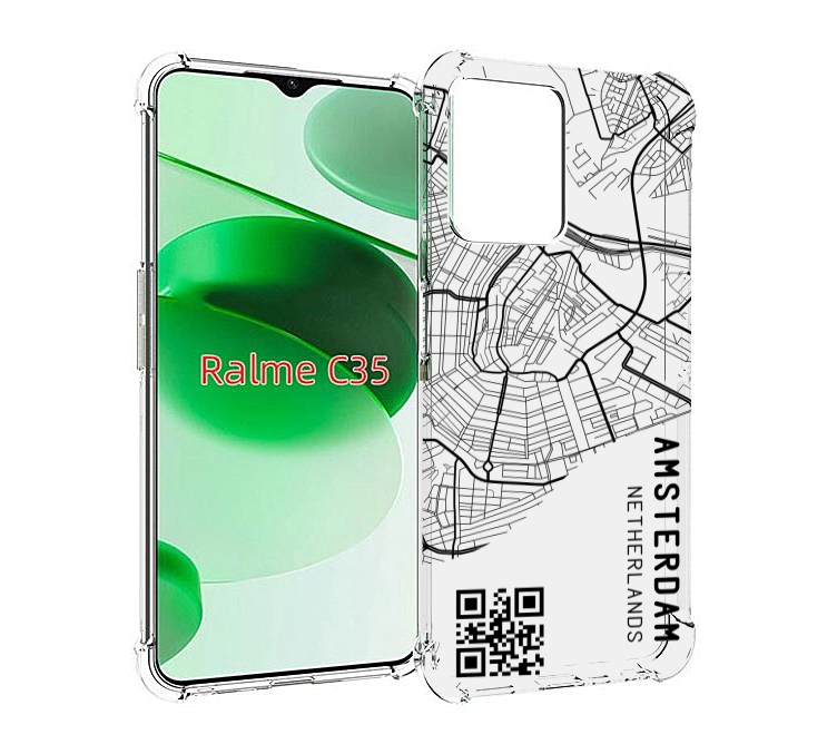 

Чехол MyPads схема-амстердам для Realme C35 / Narzo 50A Prime, Прозрачный, Tocco