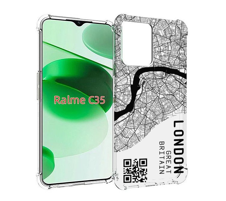 

Чехол MyPads схема-лондон для Realme C35 / Narzo 50A Prime, Прозрачный, Tocco