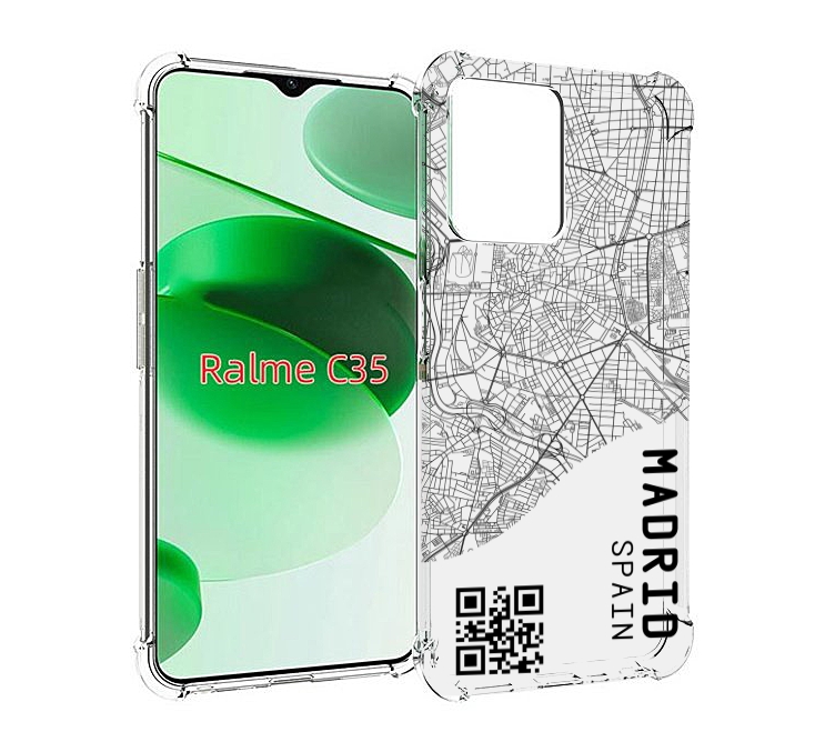 

Чехол MyPads схема-мадрид для Realme C35 / Narzo 50A Prime, Прозрачный, Tocco