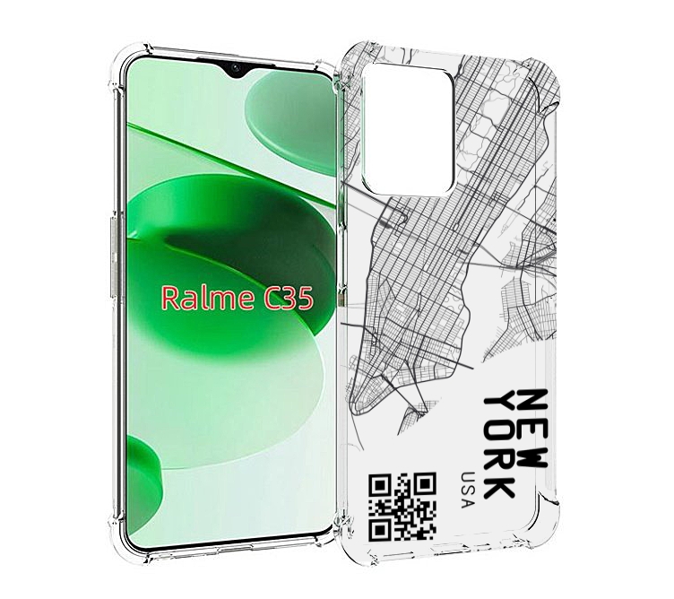 

Чехол MyPads схема-нью-йорк для Realme C35 / Narzo 50A Prime, Прозрачный, Tocco